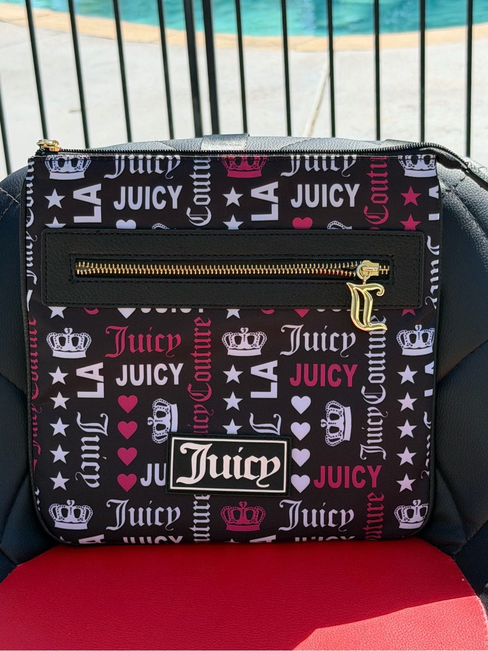 Juicy Couture Black Pink Logo Crossbody Bag NWT